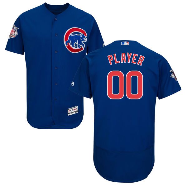 Men Chicago Cubs Majestic Alternate Royal Blue Flex Base Authentic Collection Custom MLB Jersey